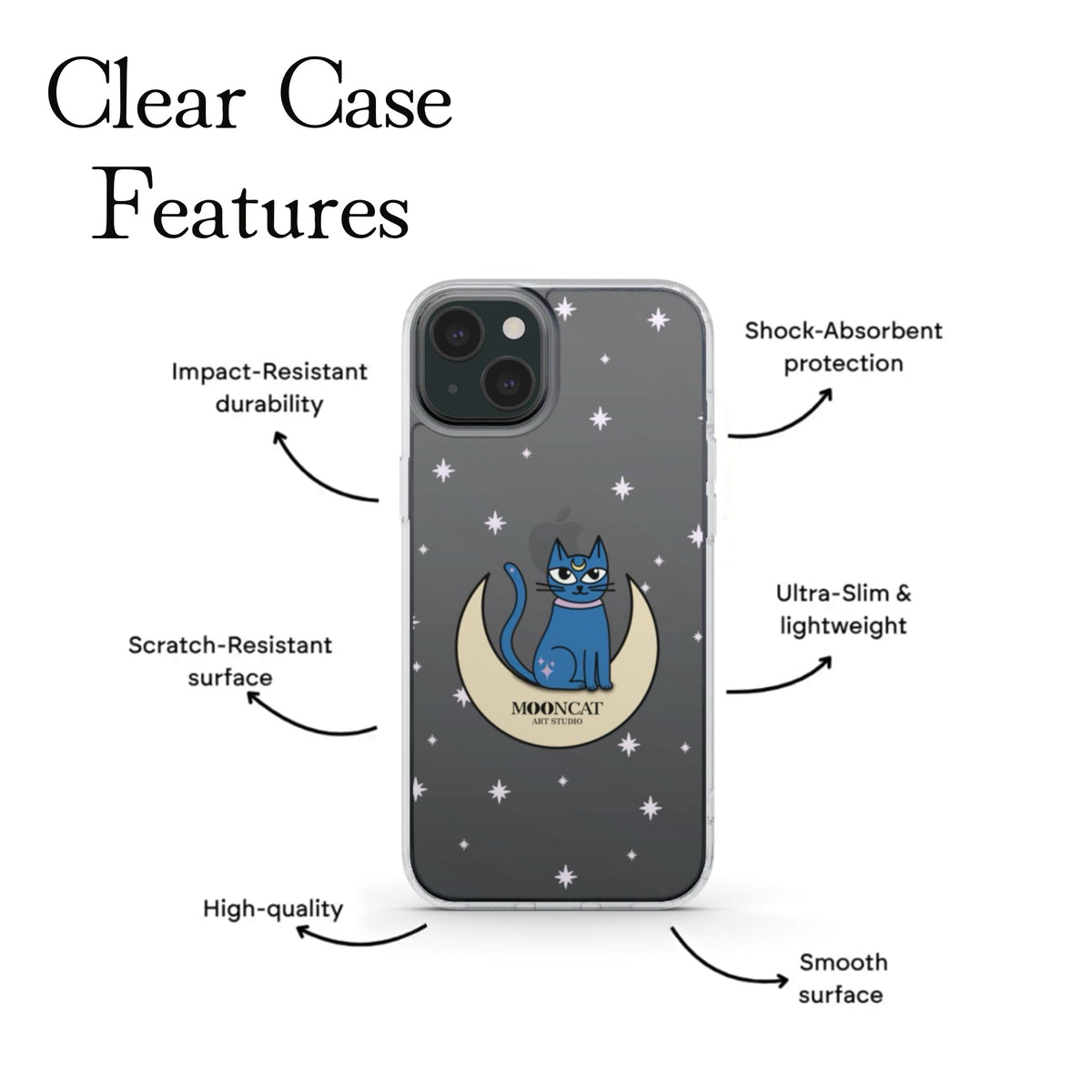 Whimsical Cats Clear Phone Case