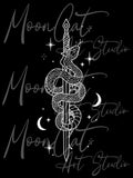 Snake & Sword - black and white